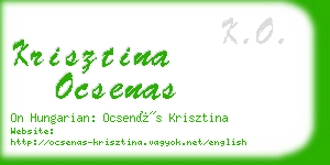 krisztina ocsenas business card